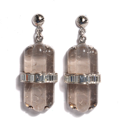 Louis Vuitton Wrapped Resin Drop Earrings Silver 1 of 4