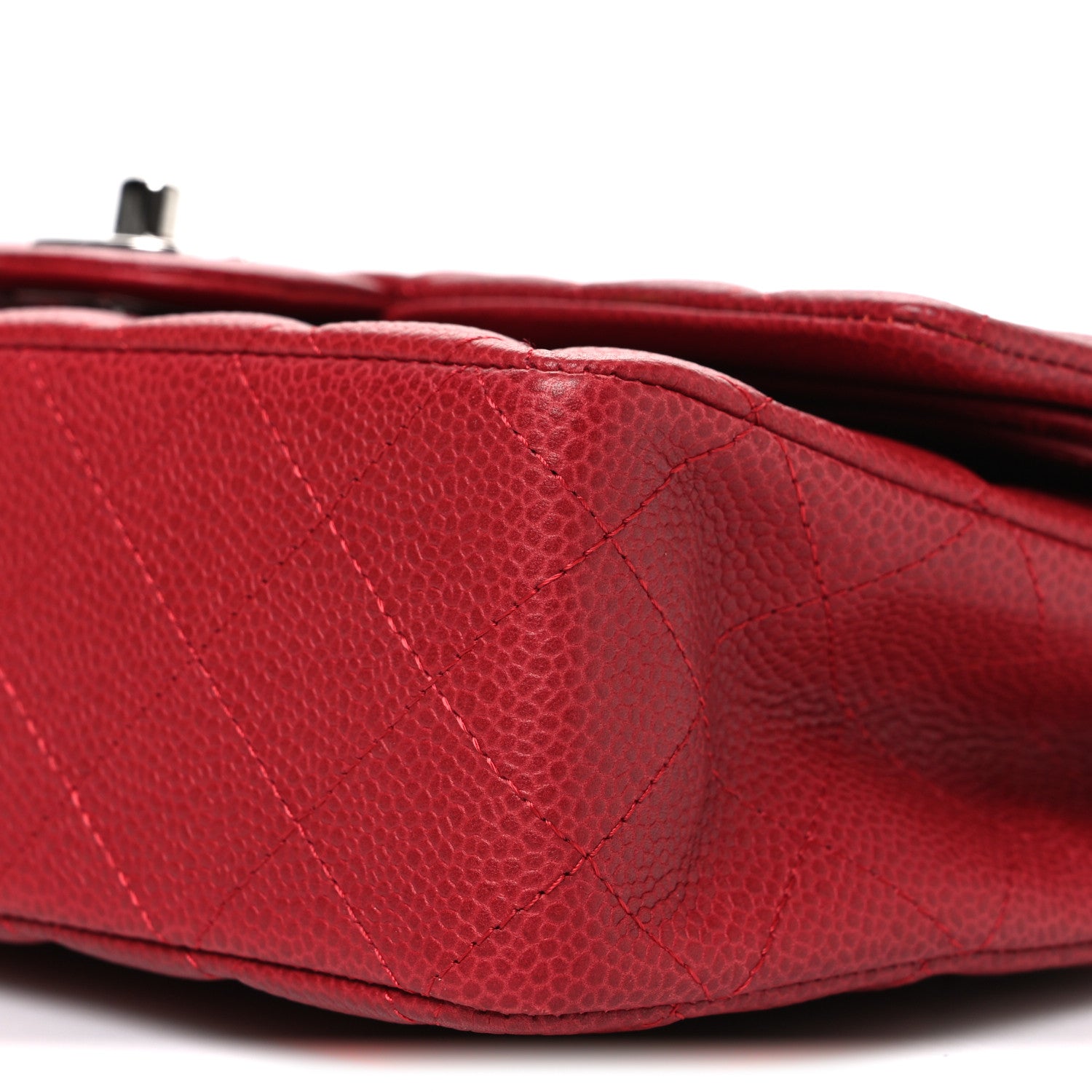 Chanel Caviar Quilted Medium Double Flap Dark Red 10 of 11