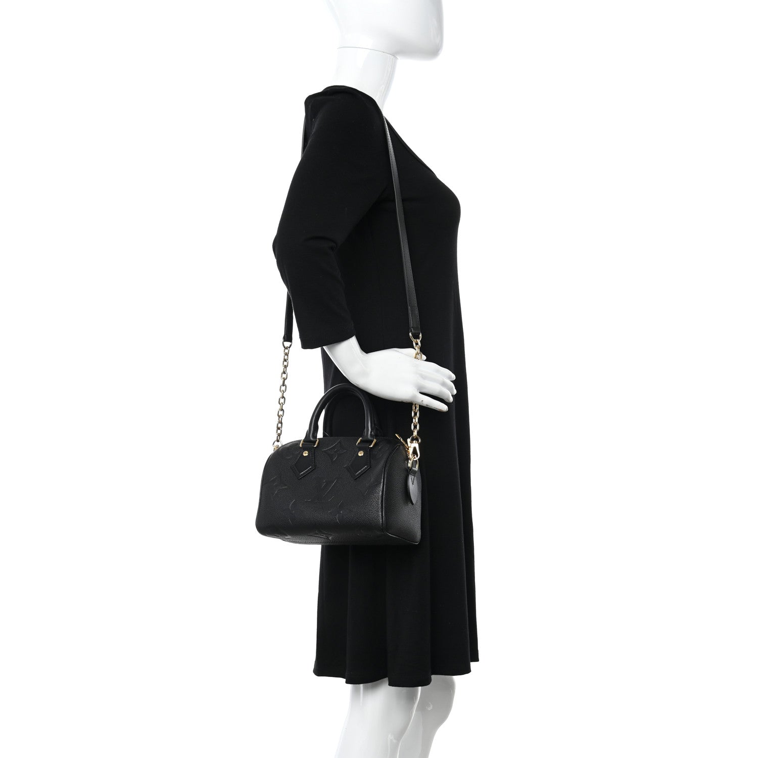 Louis Vuitton Empreinte Monogram Giant Speedy Bandouliere 20 Black 2 of 10