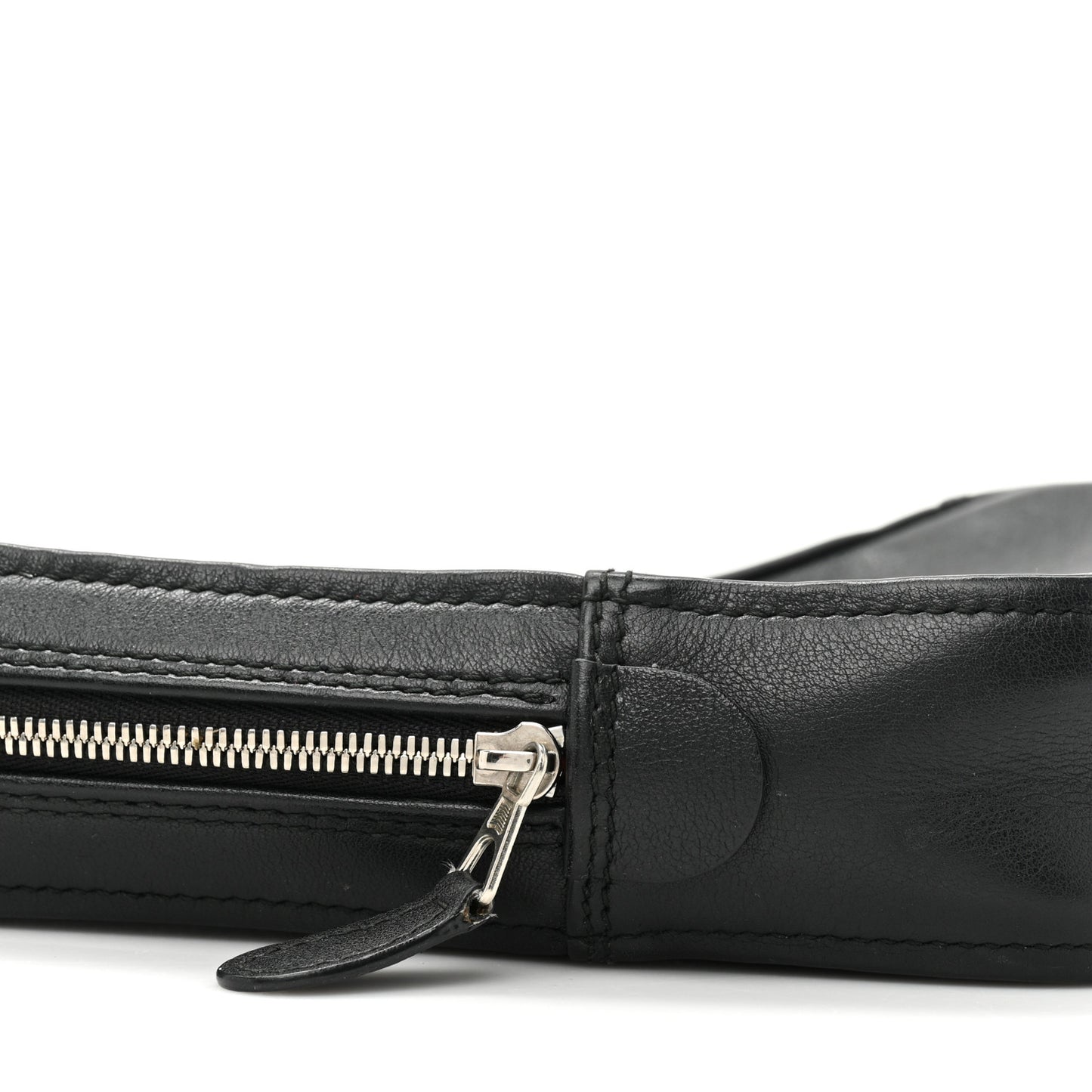 Calfskin M Triangle Pouch Black