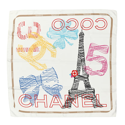 Chanel Silk CC Square Scarf Ivory 1 of 4