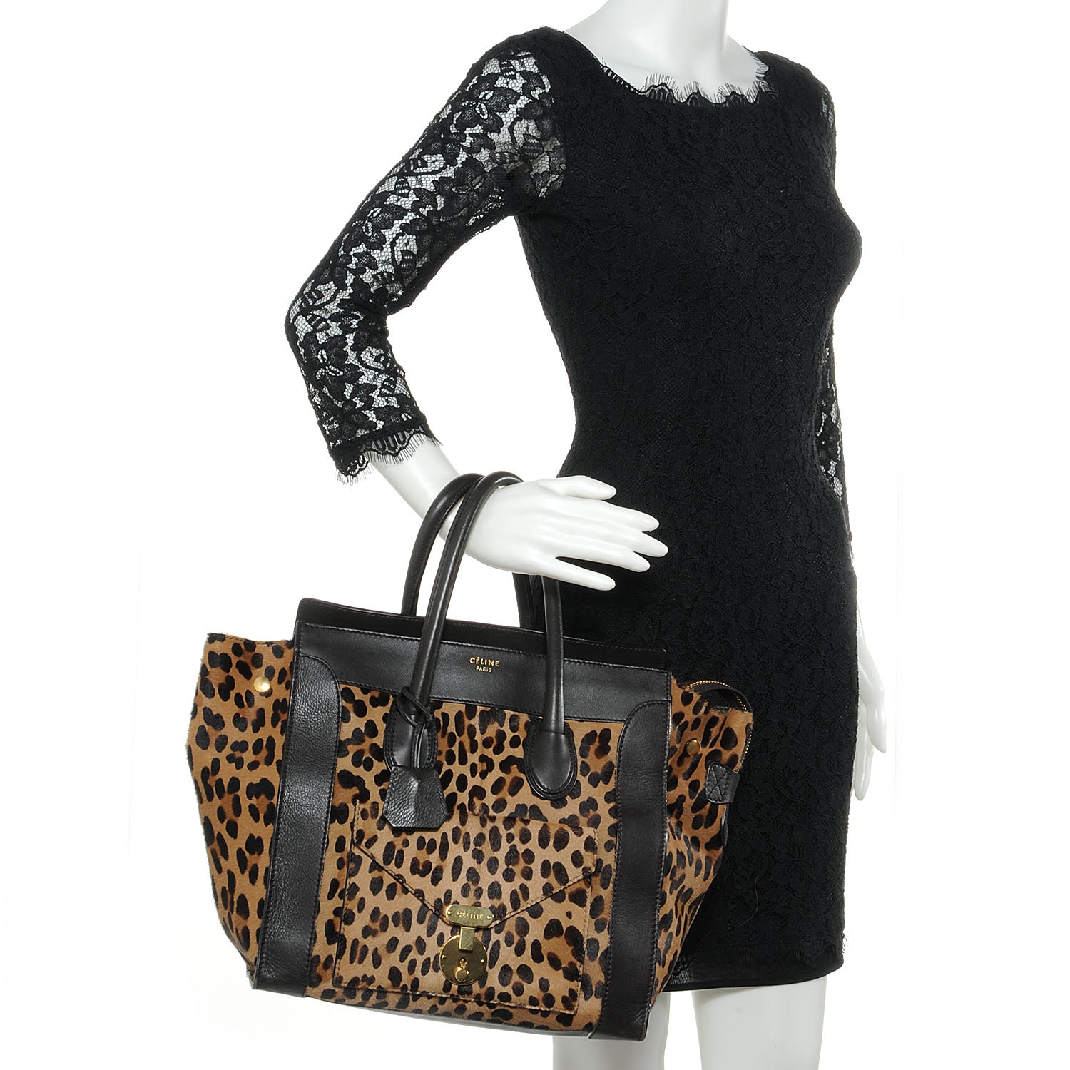 Celine Leopard Pony Hair Mini Envelope Luggage 2 of 11