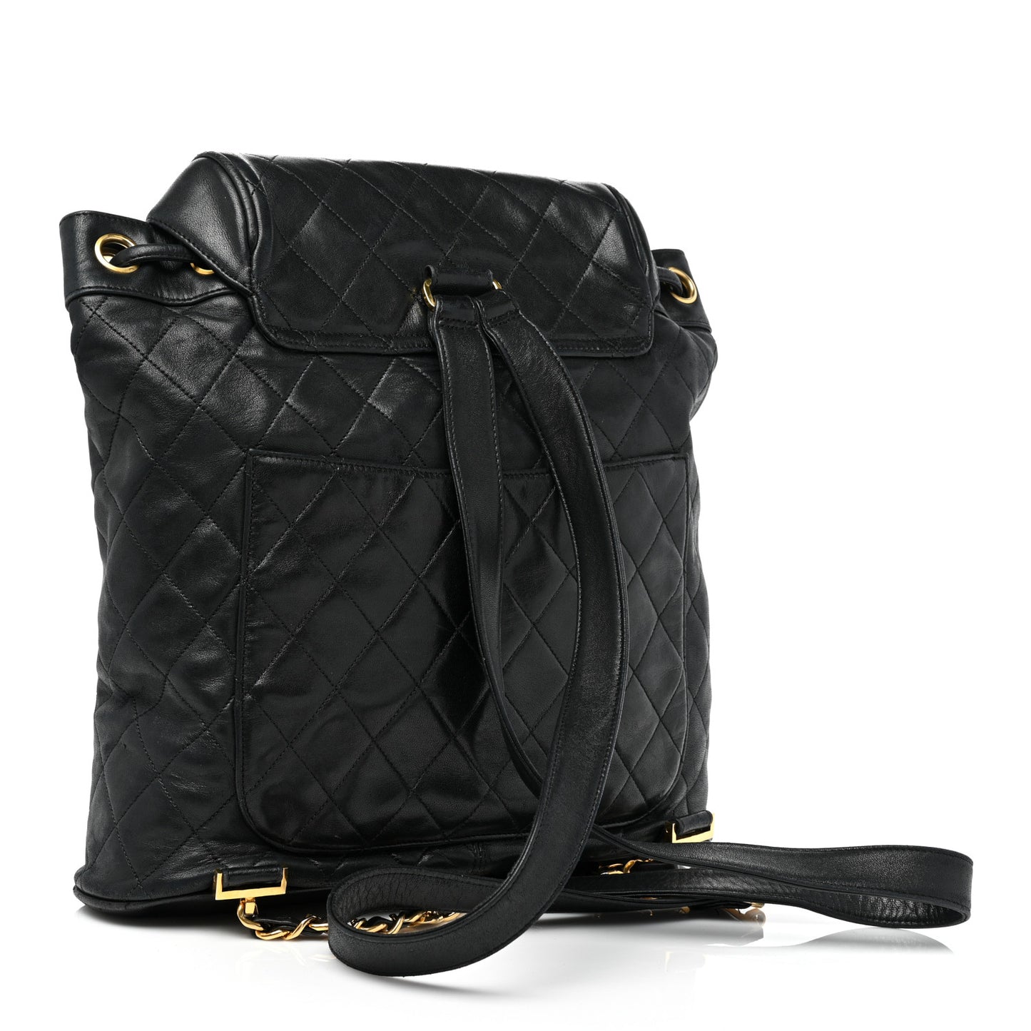 Lambskin Quilted CC Backpack Black