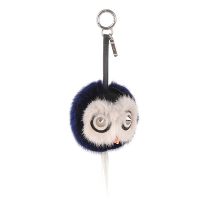 Fendi Mink Fox Fur QuTweet Birgami Bag Bug Charm Blue 1 of 3