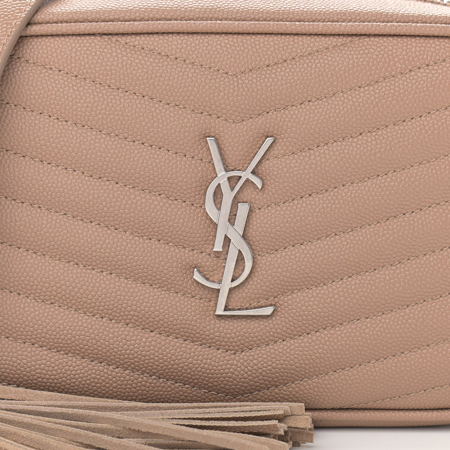 Grain De Poudre Matelasse Monogram Mini Lou Camera Bag Dark Beige