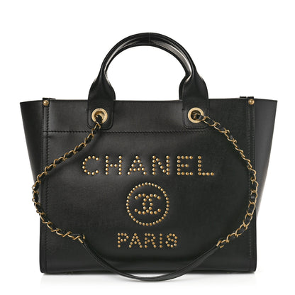 Chanel Caviar Small Studded Deauville Tote Black 1 of 9