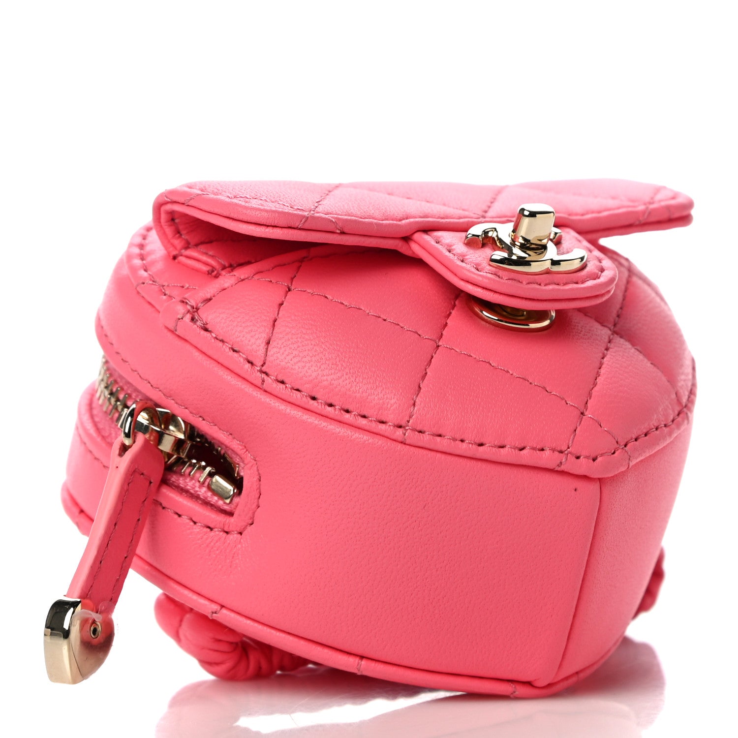 Chanel Lambskin Quilted CC In Love Heart Zipped Arm Coin Purse Pink 4 of 10