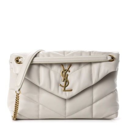 Saint Laurent Lambskin Quilted Small Loulou Puffer Monogram Chain Satchel Crema Soft 1 of 12