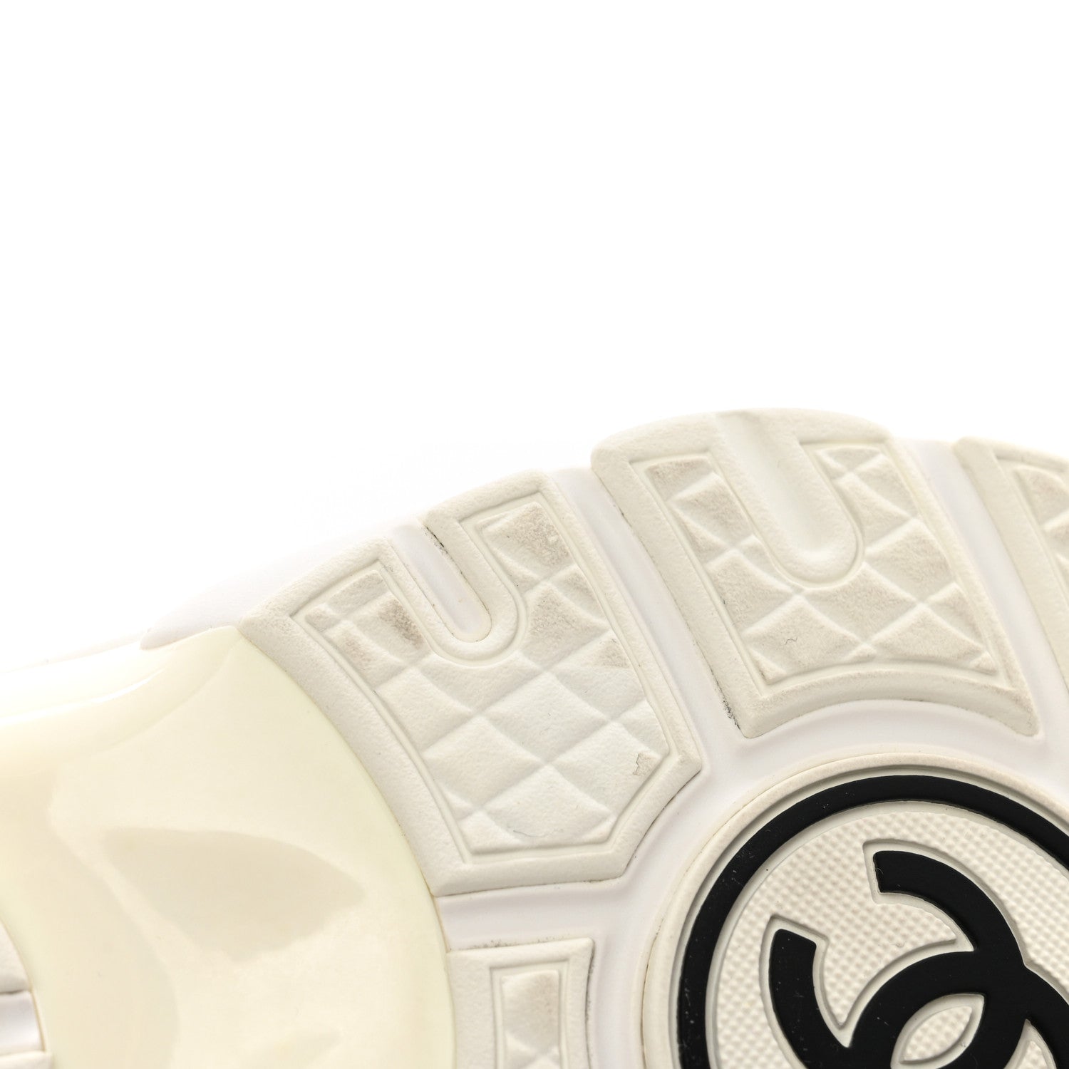 Chanel Suede Calfskin Fabric CC Sneakers 35.5 White 15 of 17