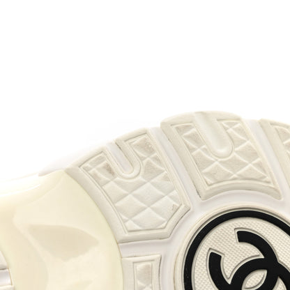Chanel Suede Calfskin Fabric CC Sneakers 35.5 White 15 of 17