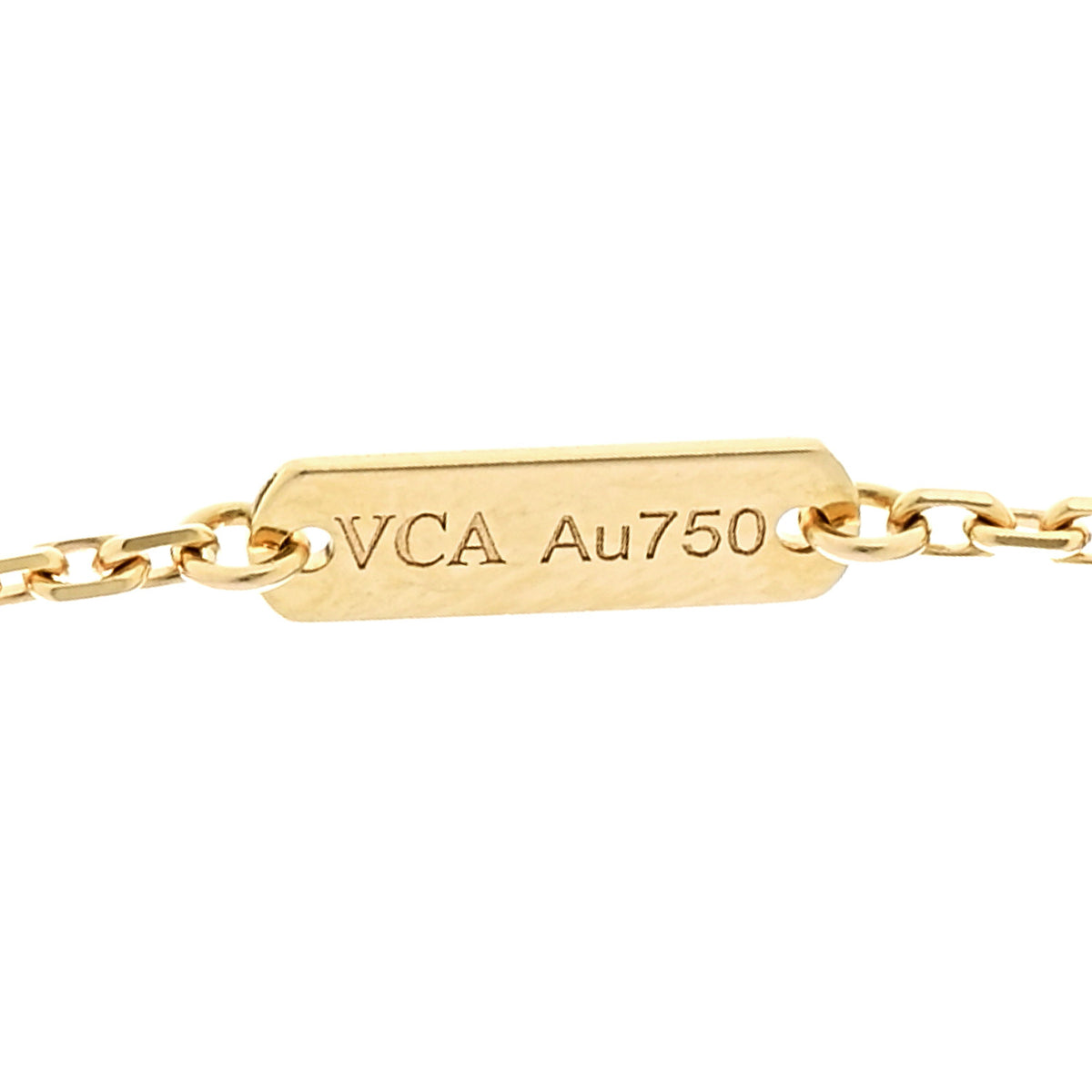 18K Yellow Gold Black Onyx Vintage Alhambra Pendant Necklace