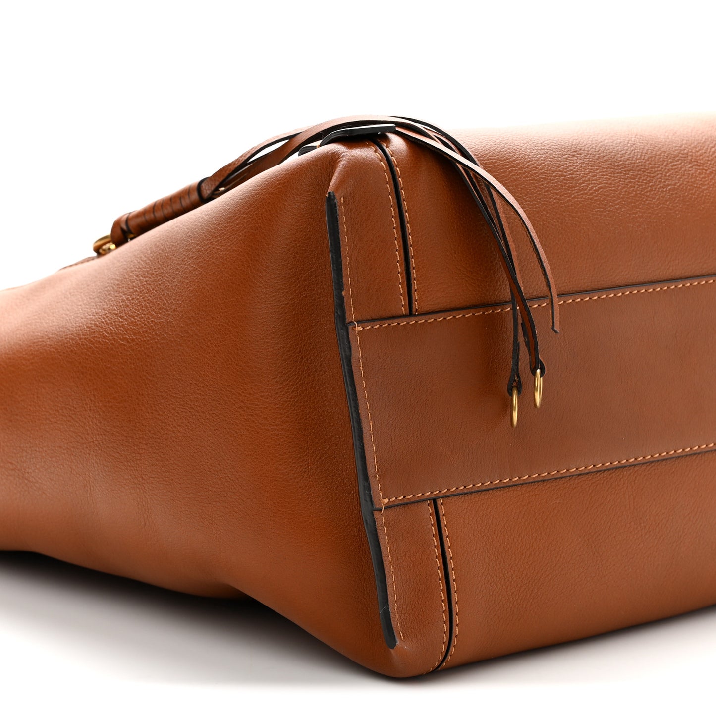 Smooth Calfskin Medium Milo Shopping Tote Caramel