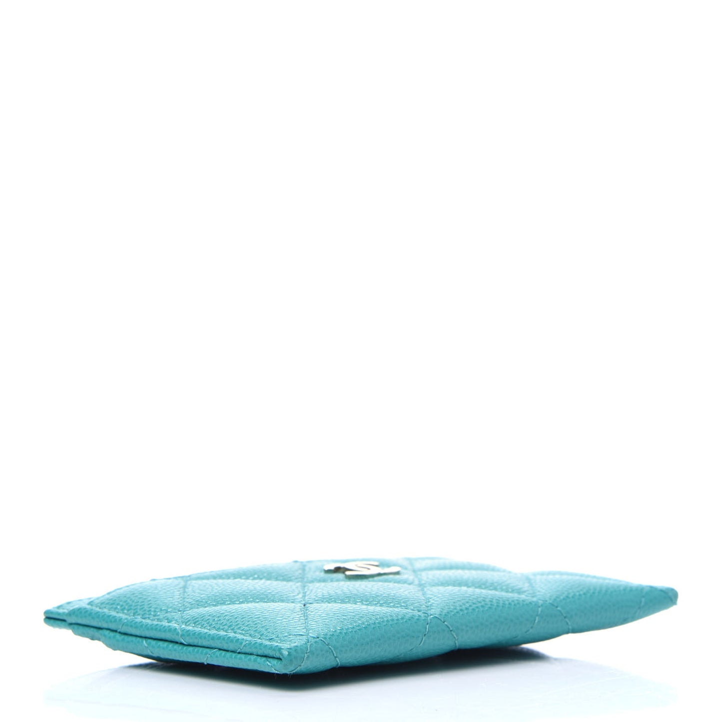 Caviar Quilted Card Holder Turquoise