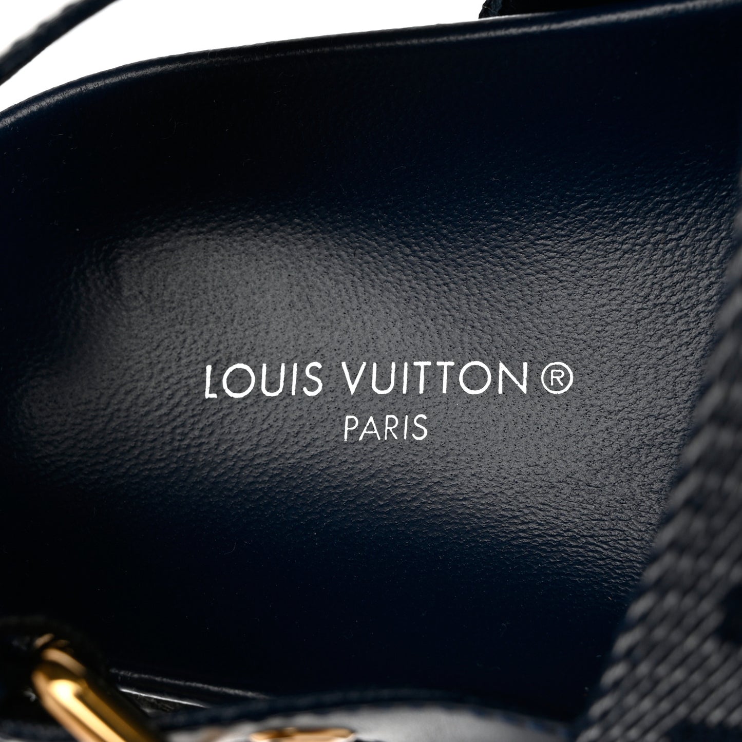 Monogram Denim Paseo Flat Comfort Sandals 37 Navy Blue