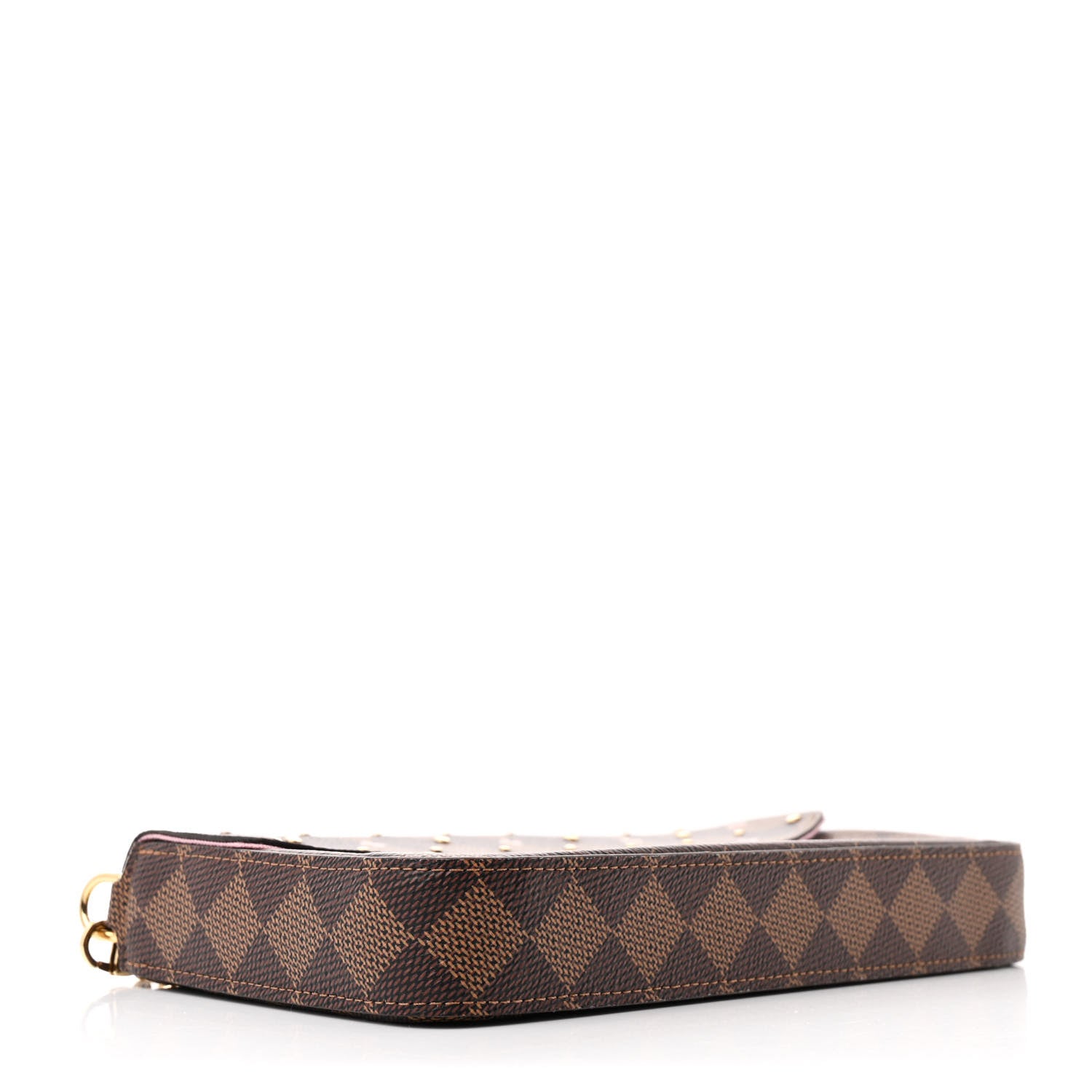 Louis Vuitton Damier Ebene Studded Pochette Felicie Chain Wallet 5 of 13