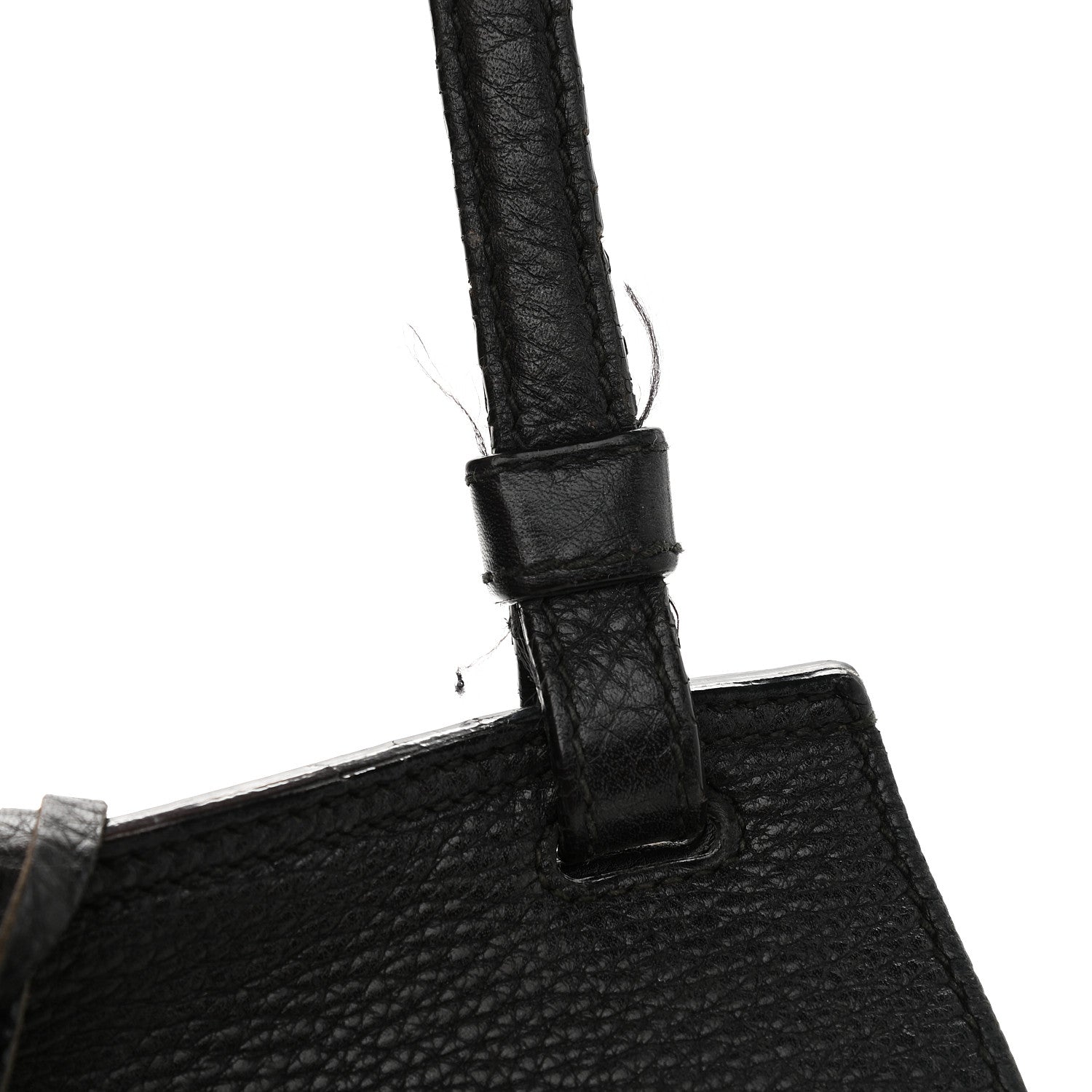 Gucci Pebbled Calfskin Medium Bamboo Daily Flap Shoulder Bag Black 10 of 17