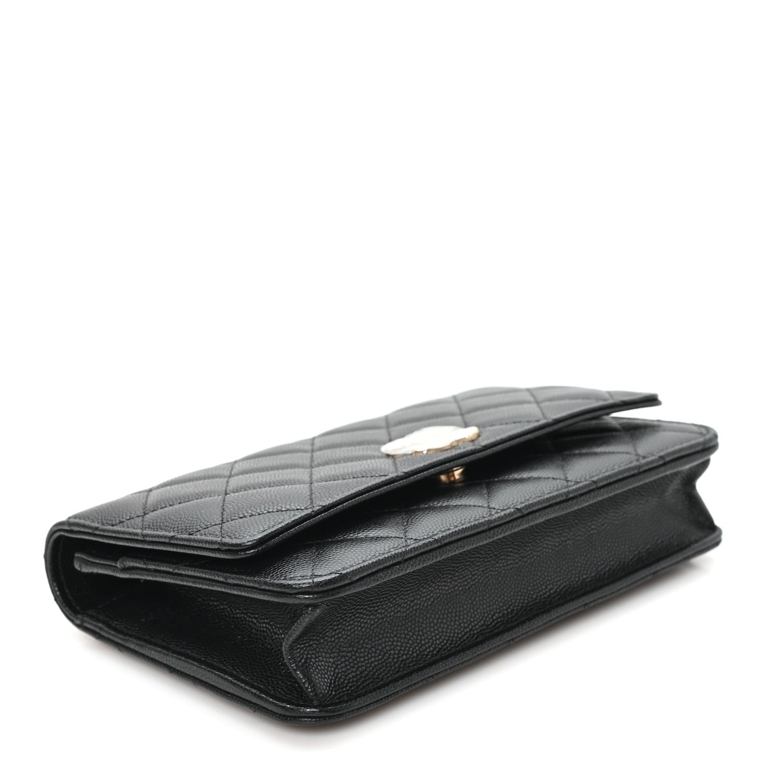 Chanel Caviar Quilted Crystal Heart CC Wallet On Chain WOC Black 4 of 12