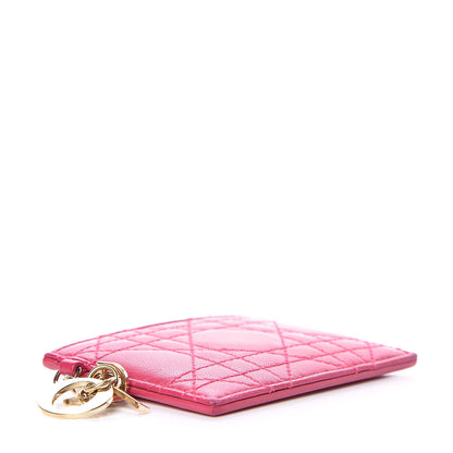 Christian Dior Lambskin Cannage Lady Dior Card Holder Fuchsia 4 of 10
