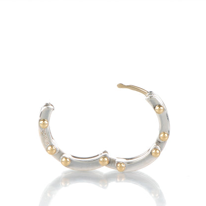 Tiffany Sterling Silver 18K Yellow Gold Gatelink Hoop Earrings 3 of 7