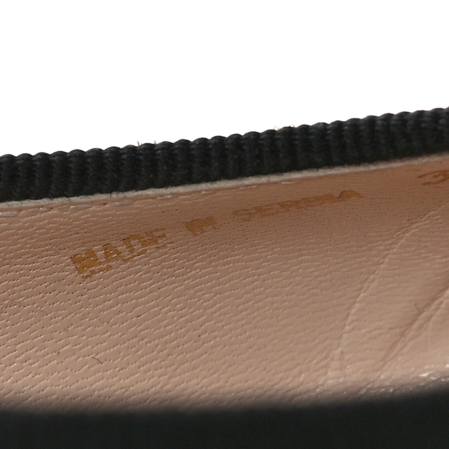 Nappa Vernice Cap Toe Logo Bow Ballerina Flats 38.5 Black