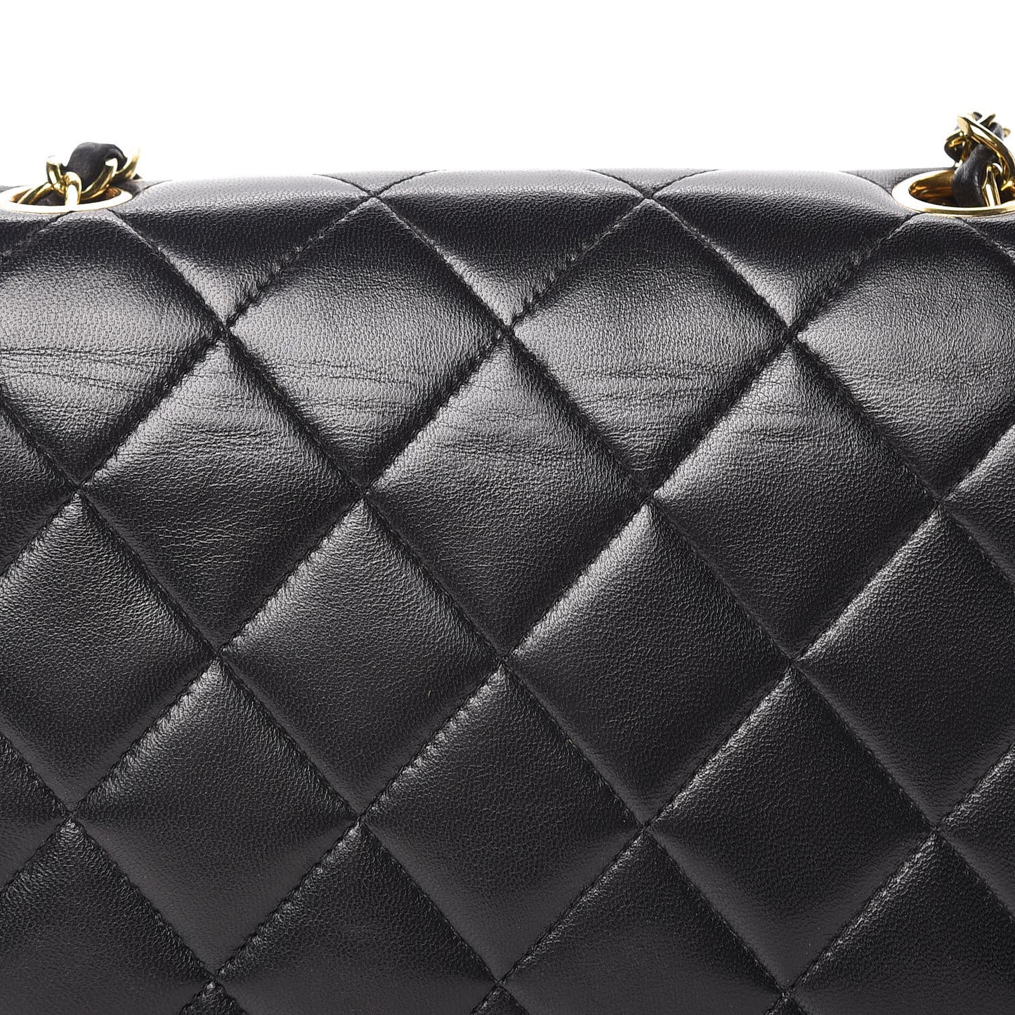 Lambskin Quilted Small Single Flap Black