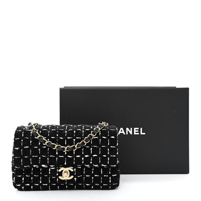 Chanel Tweed Quilted Mini Rectangular Flap Black White 11 of 11