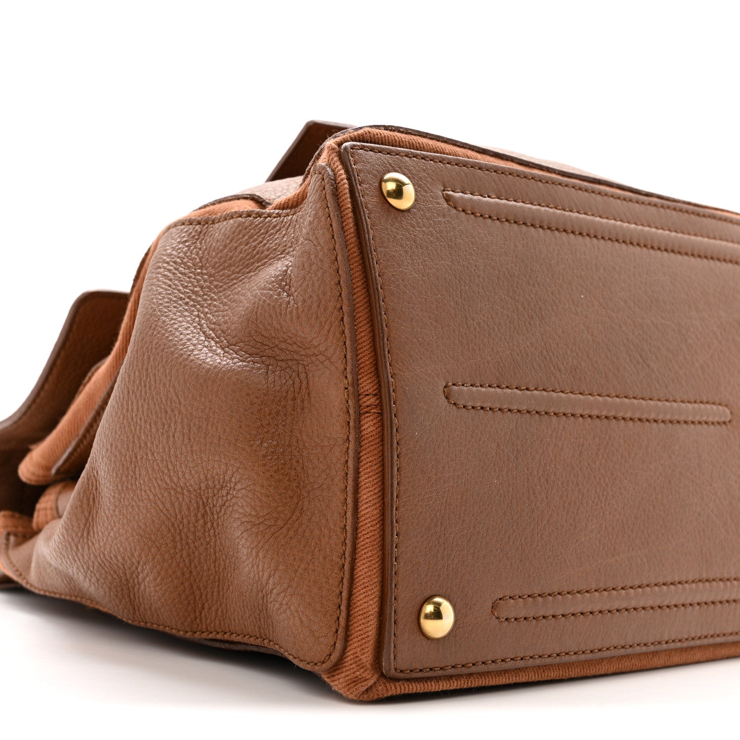 Saint Laurent Calfskin Canvas Large Muse Two Brown 10 of 17