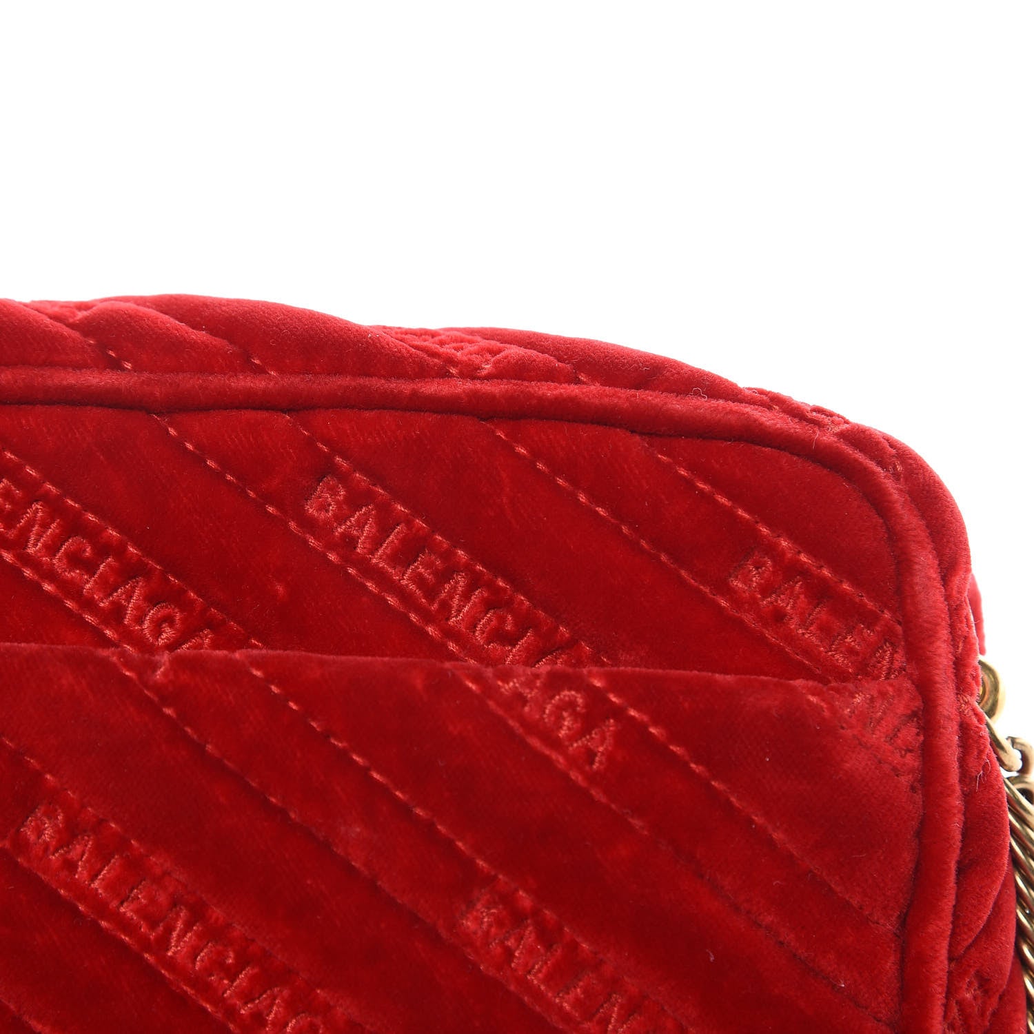 Balenciaga Velvet Logo Matelasse BB XS Reporter Bag Red 11 of 11