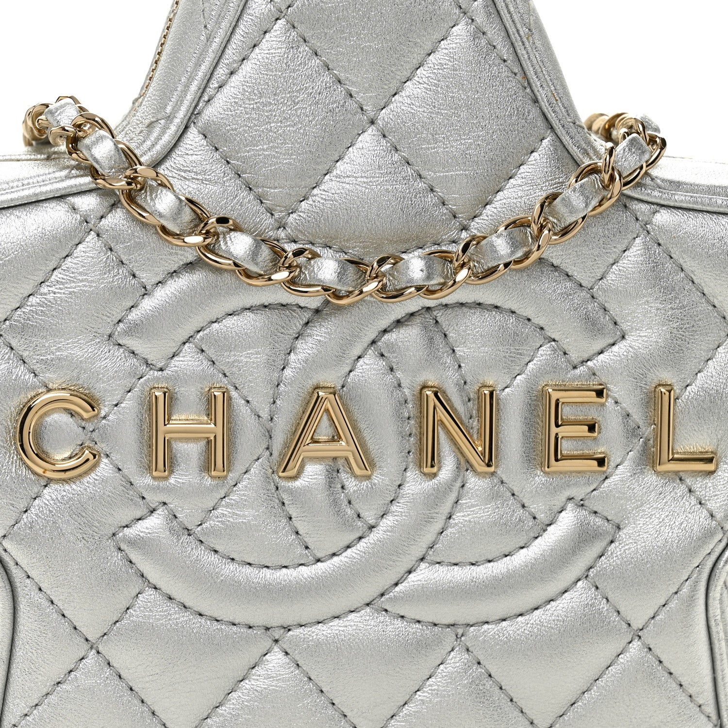 Chanel Metallic Lambskin Walk Of Fame Bag Silver 8 of 10