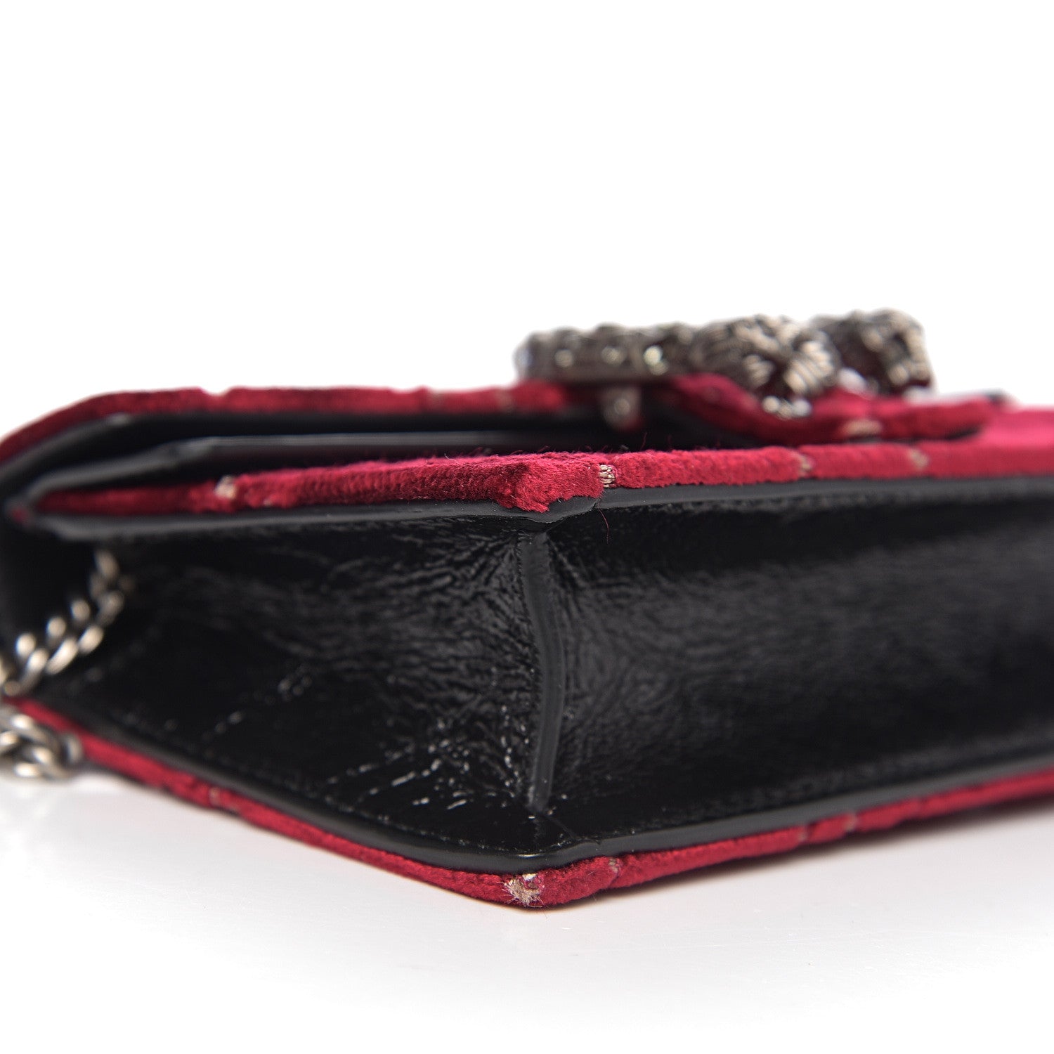 Gucci Velvet GG Monogram Super Mini Dionysus Shoulder Bag Red Cipria Black 6 of 8