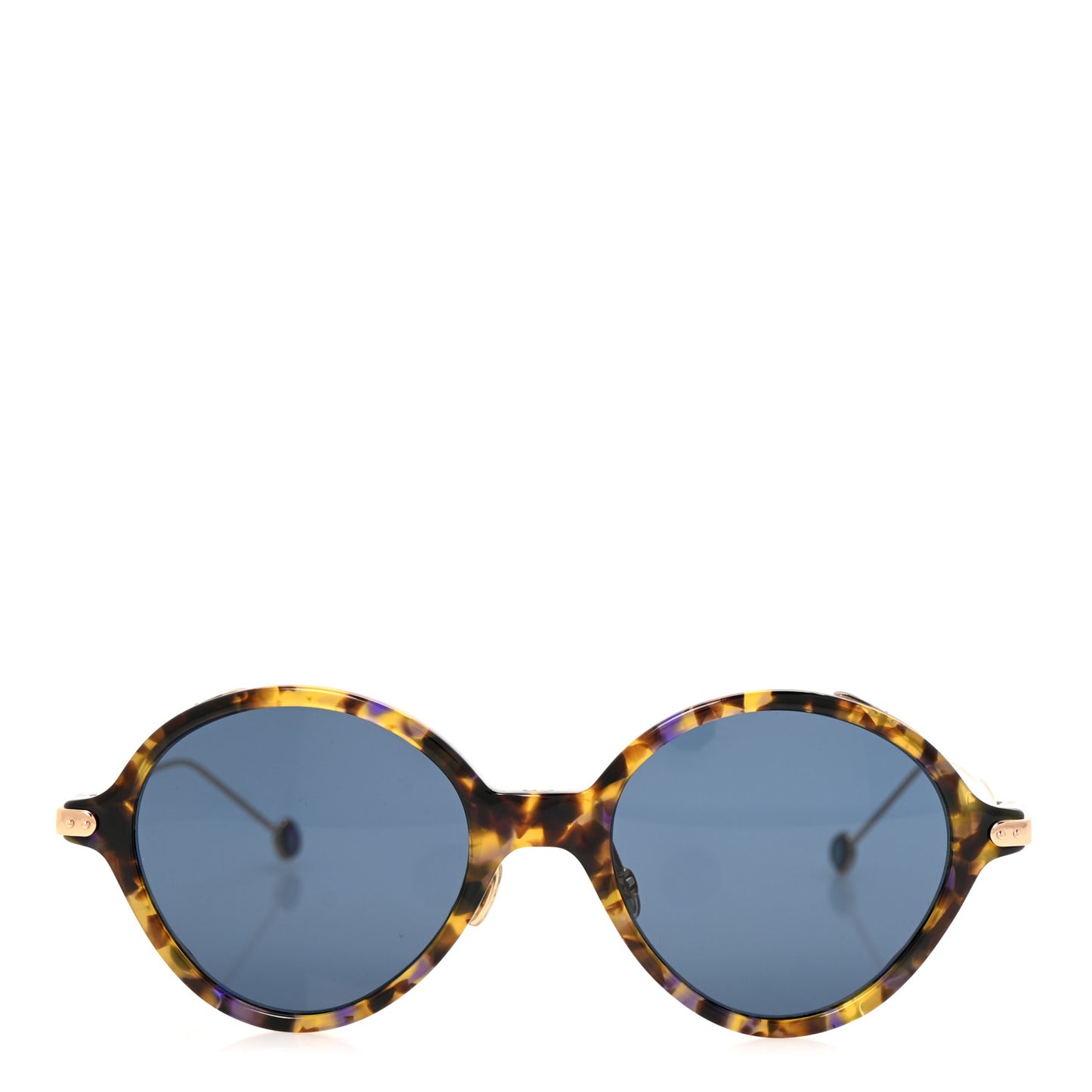 Acetate Leaf Print Umbrage Round Sunglasses Purple Foliage