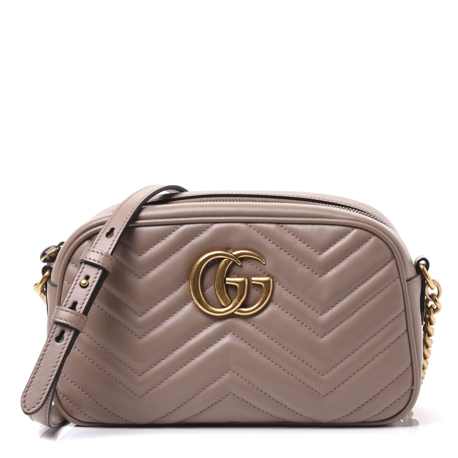 Gucci Calfskin Matelasse Small GG Marmont Chain Shoulder Bag Porcelain Rose 1 of 9