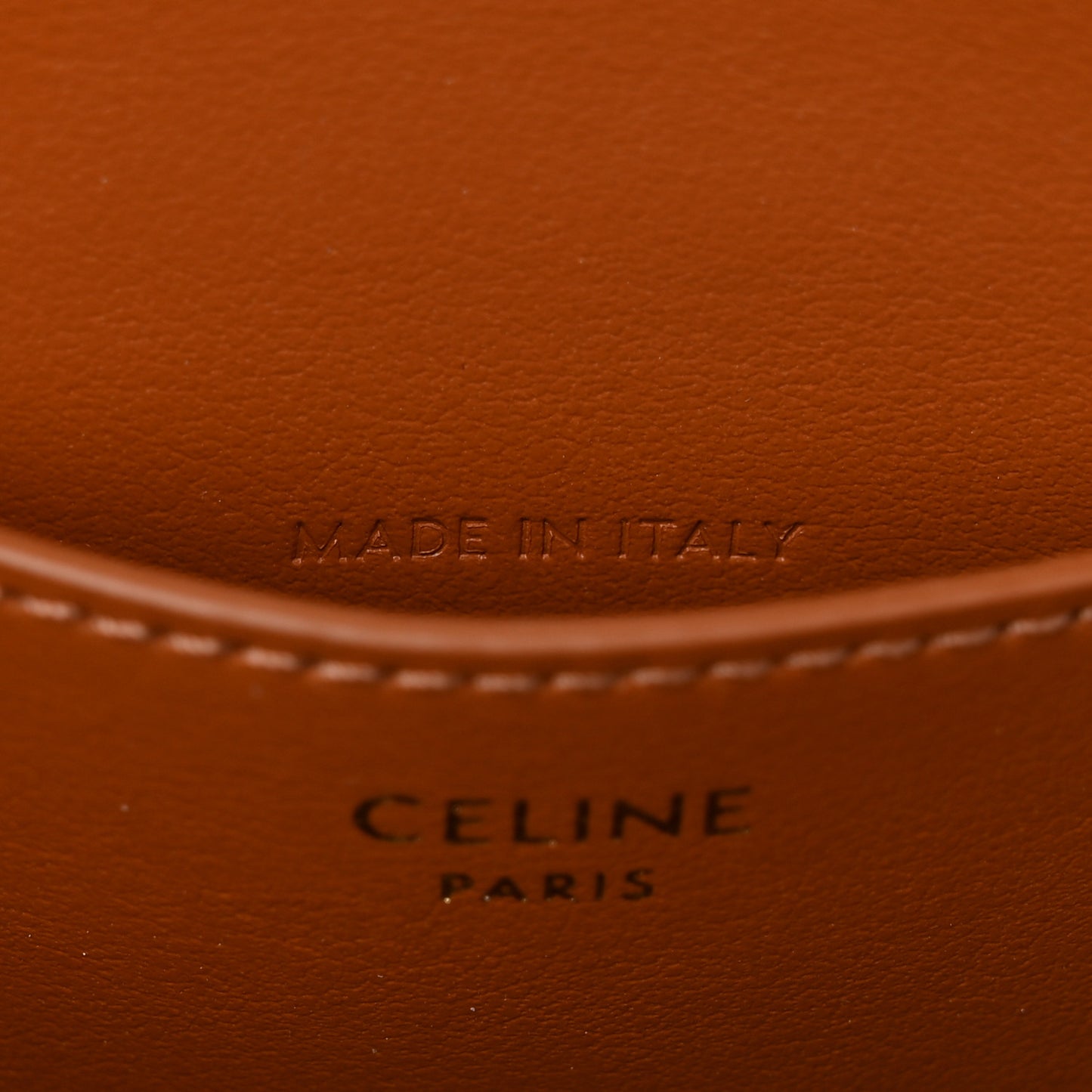 Triomphe Canvas Calfskin Tabou Clutch on Strap Tan