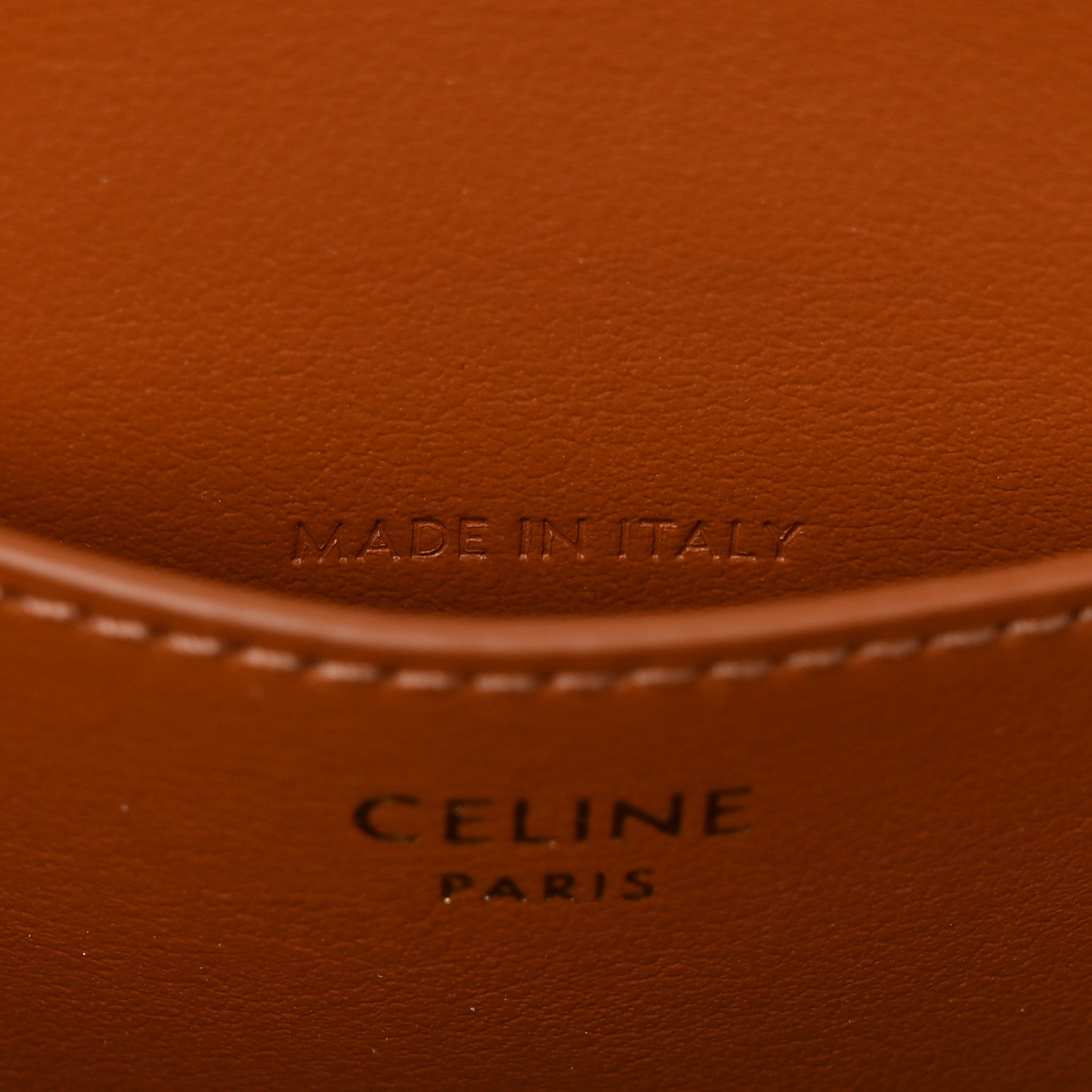 Celine Triomphe Canvas Calfskin Tabou Clutch on Strap Tan 7 of 11