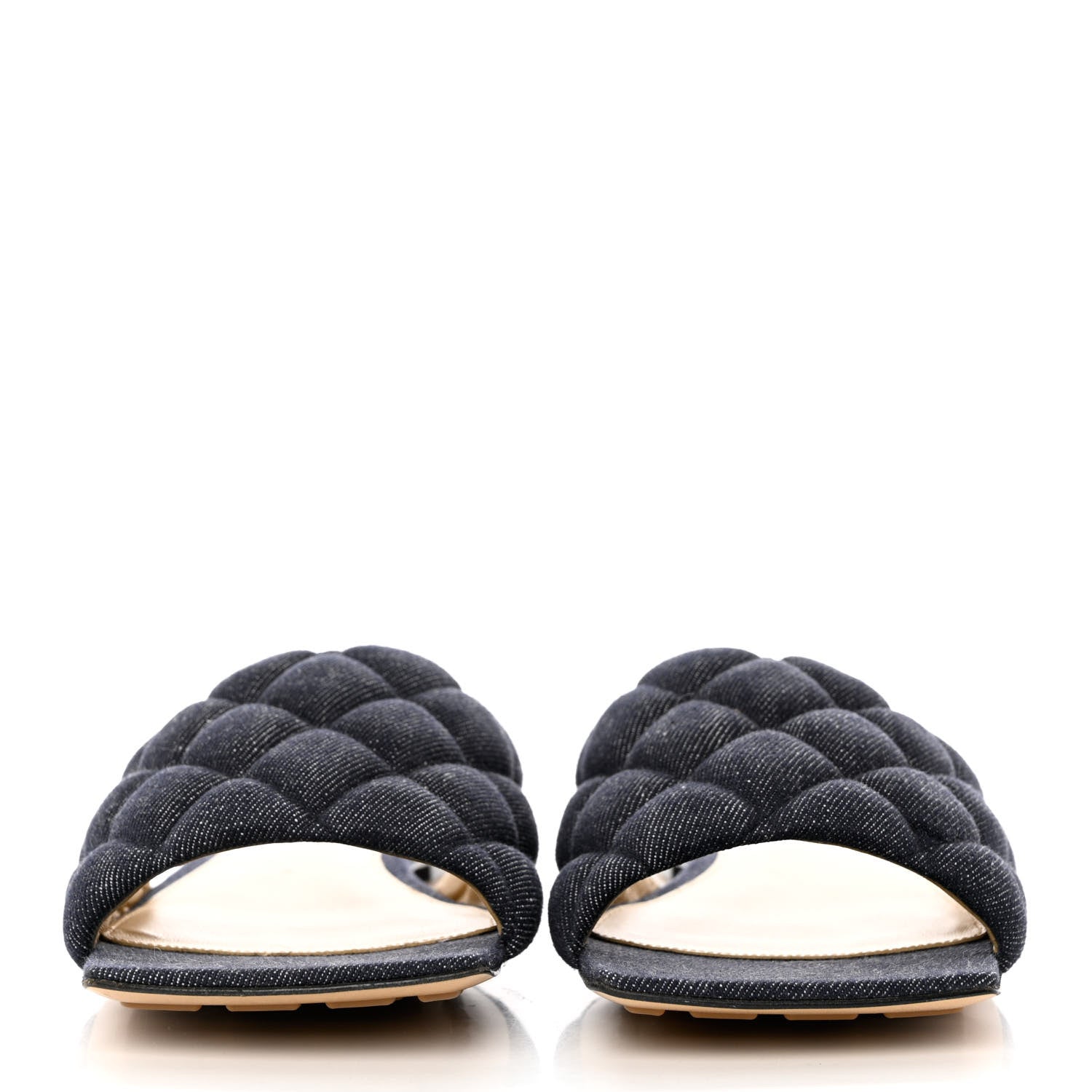 Bottega Veneta Denim Matelasse Padded Flat Sandals 37.5 Indigo 2 of 7