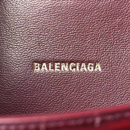 Balenciaga Shiny Calfskin Crocodile Embossed Hourglass Top Handle Bag XS Dark Red 6 of 8
