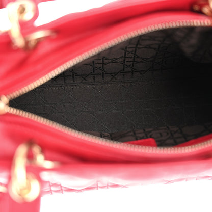 Christian Dior Lambskin Cannage Medium Lady Dior Red 5 of 10