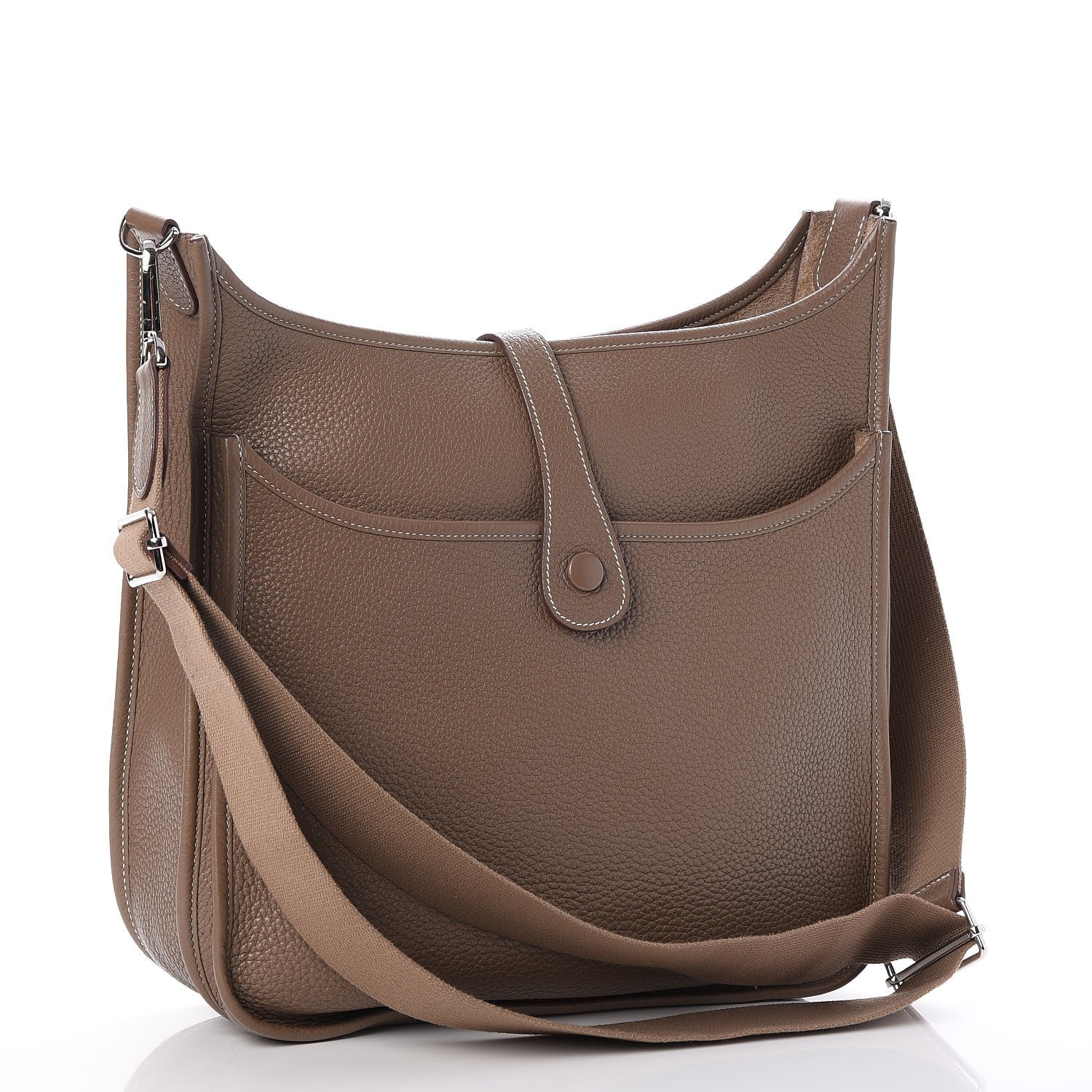 Hermes Taurillon Clemence Evelyne III GM Etoupe 3 of 7