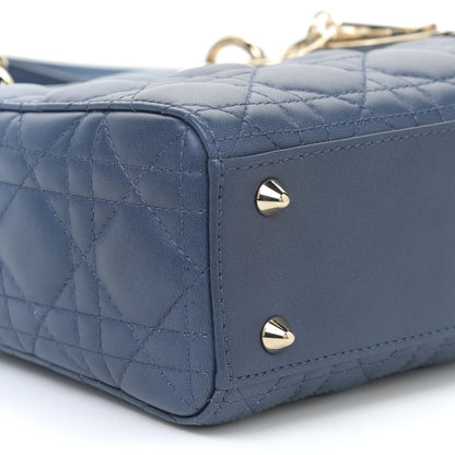 Christian Dior Lambskin Cannage Gradient Small My ABCDior Lady Dior Indigo Blue 6 of 12