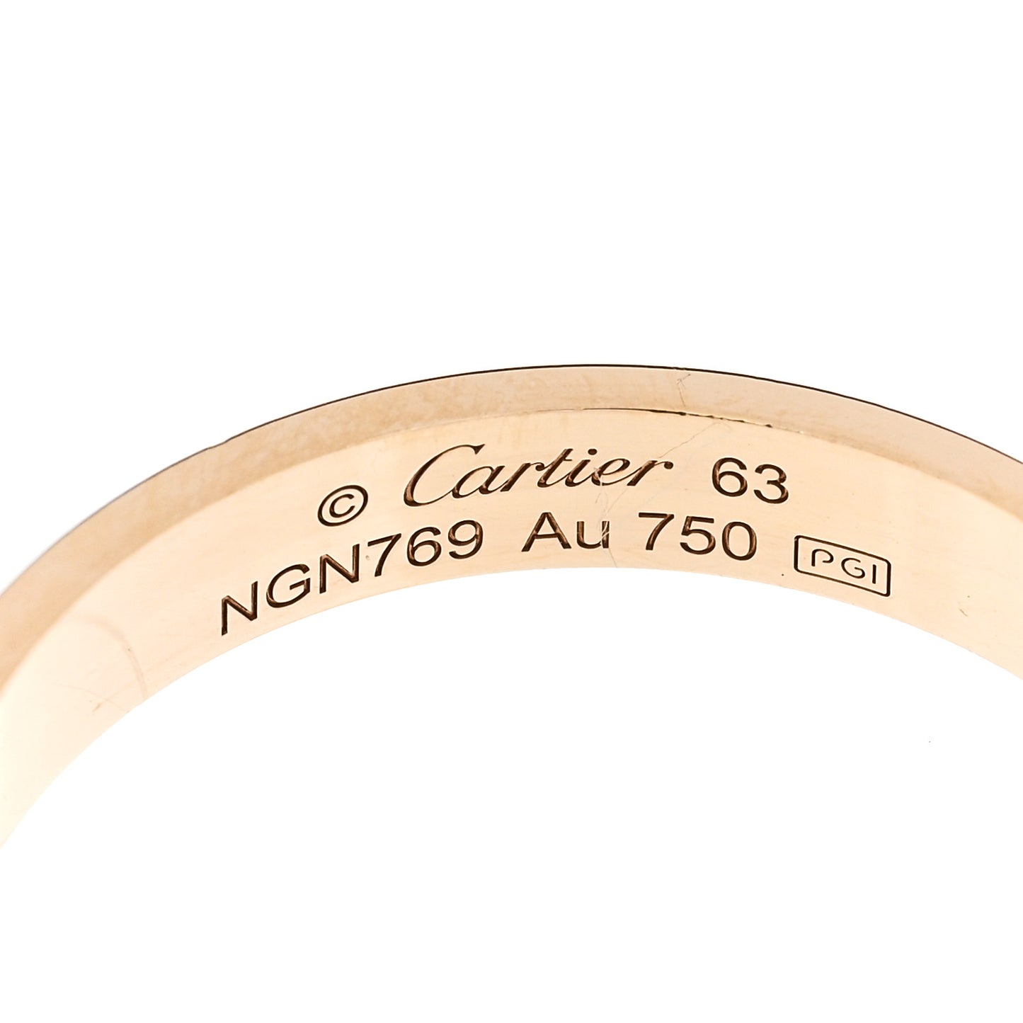 18K Yellow Gold 3.5mm LOVE Wedding Band Ring 63 10.25