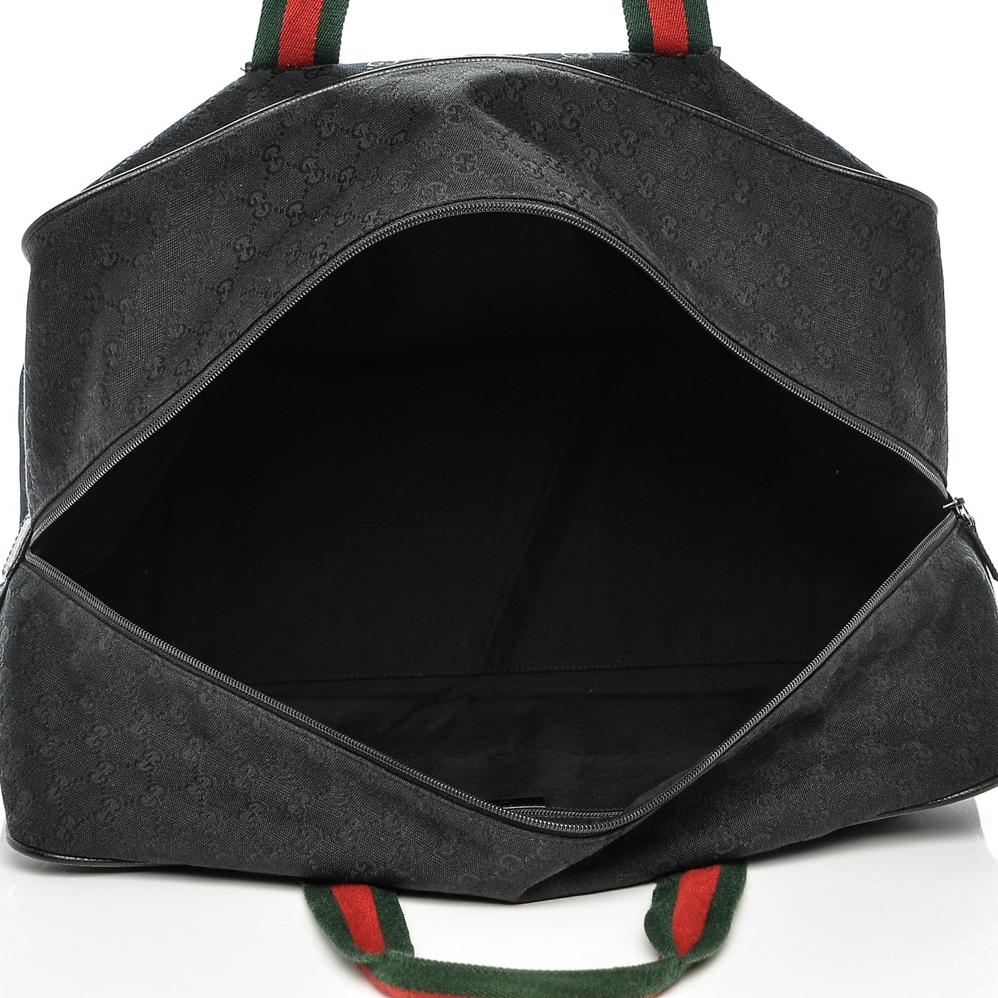 GG Monogram Web Large Collapsible Carry On Duffle Bag Black