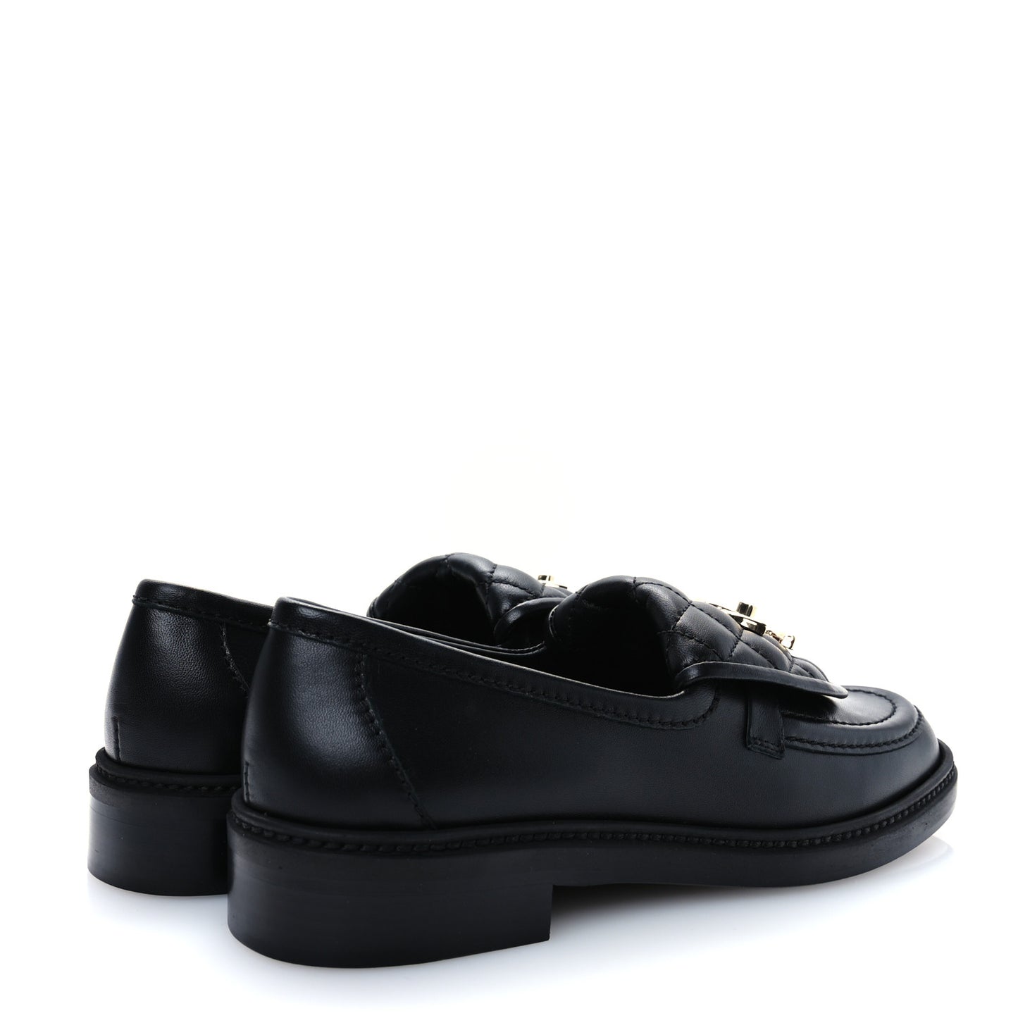 Lambskin Quilted CC Turnlock Loafers 37.5 Black