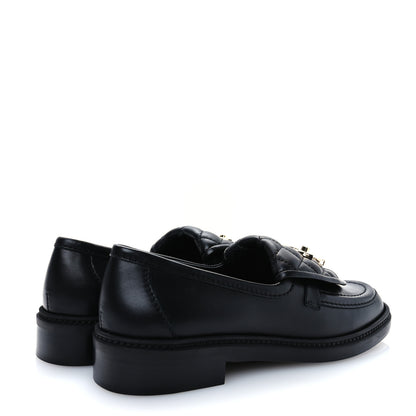 Chanel Lambskin Quilted CC Turnlock Loafers 37.5 Black 4 of 10