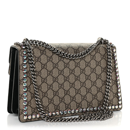 Gucci GG Supreme Monogram Crystal Small Dionysus Shoulder Bag Black 3 of 11