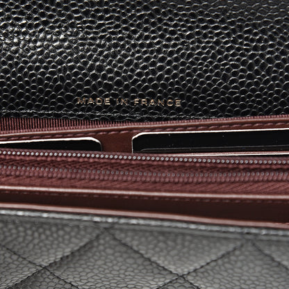 Chanel Caviar Quilted Large Gusset Flap Wallet Black 7 of 10