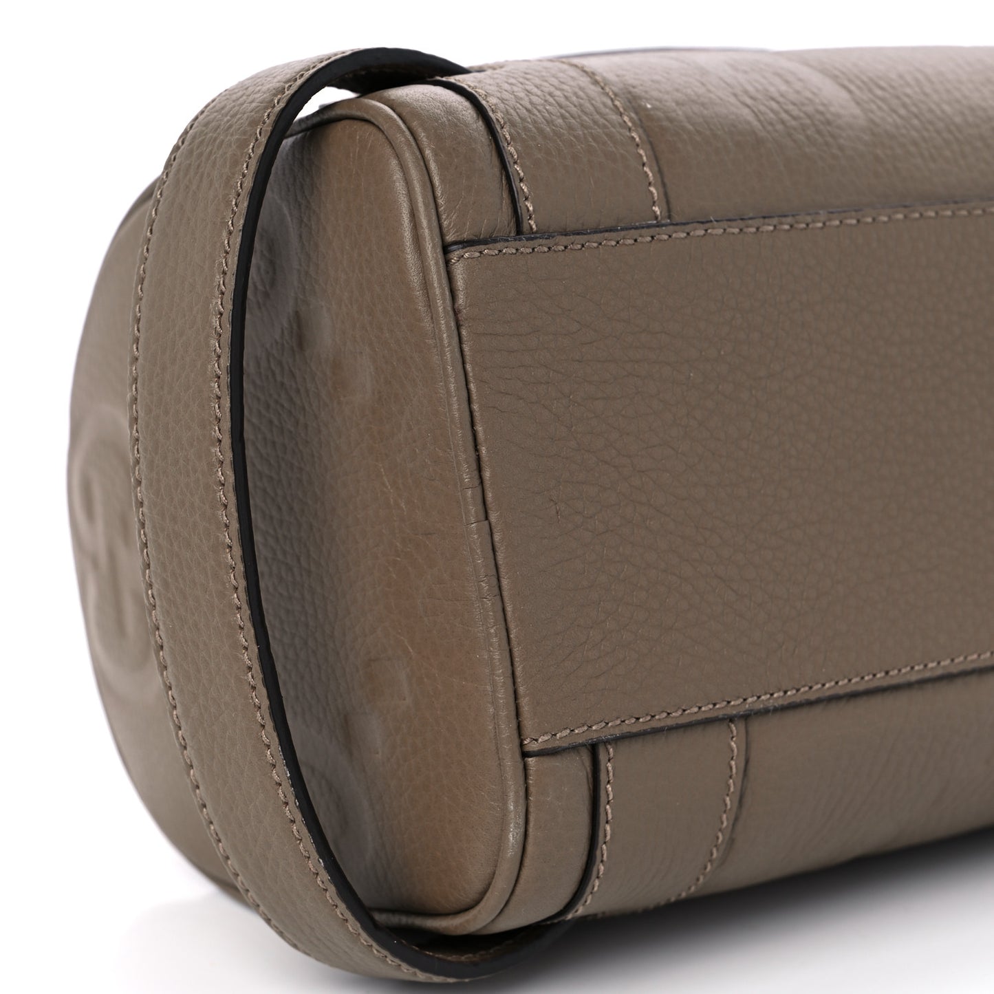 Piuma Calfskin Jumbo GG Embossed Small Toiletry Case Good Taupe