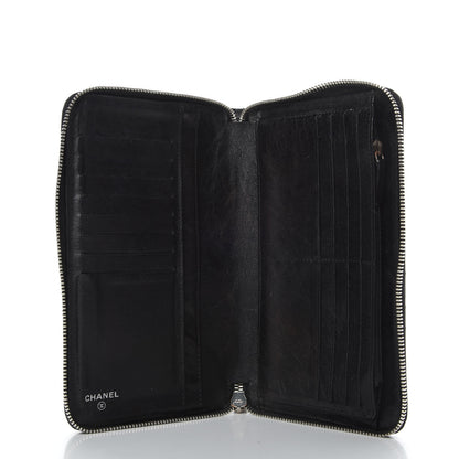 Chanel Calfskin Quilted Large Zip Around Organizer Wallet Black 7 of 9
