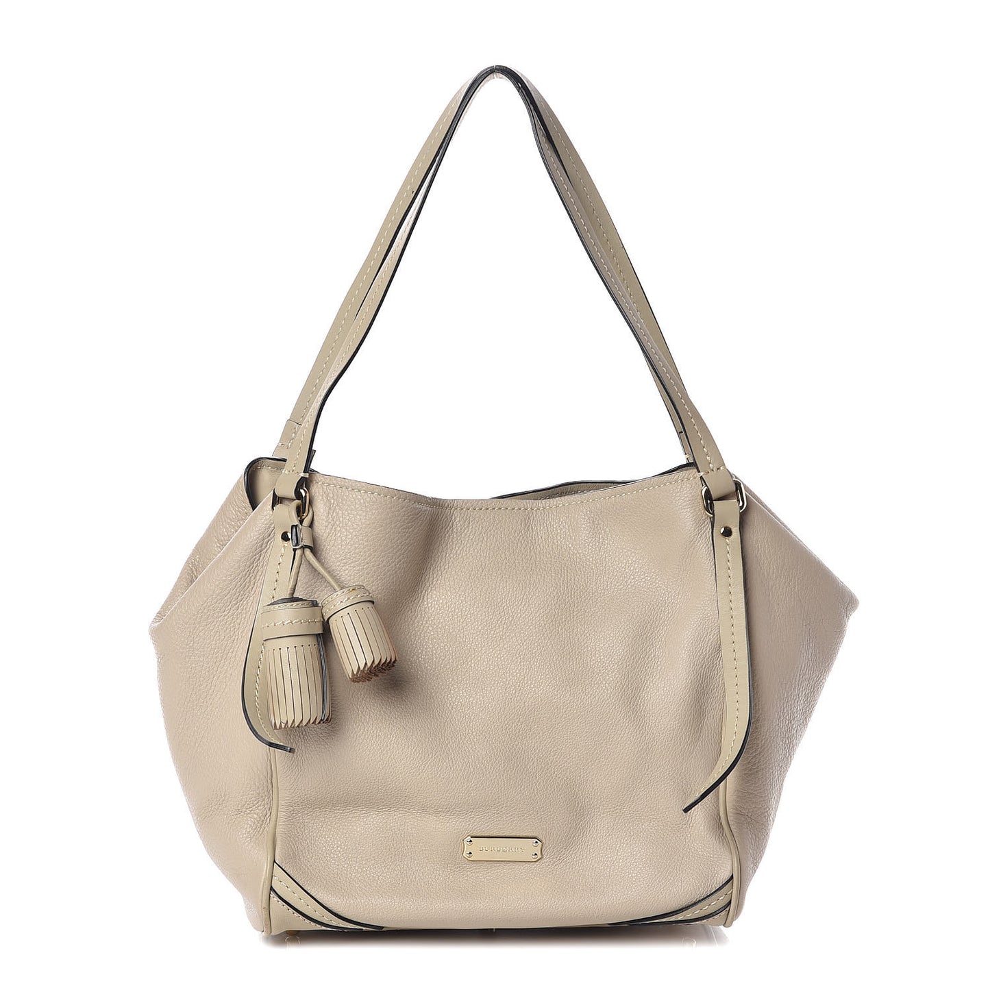 Grainy Calfskin Small Canterbury Tote Beige