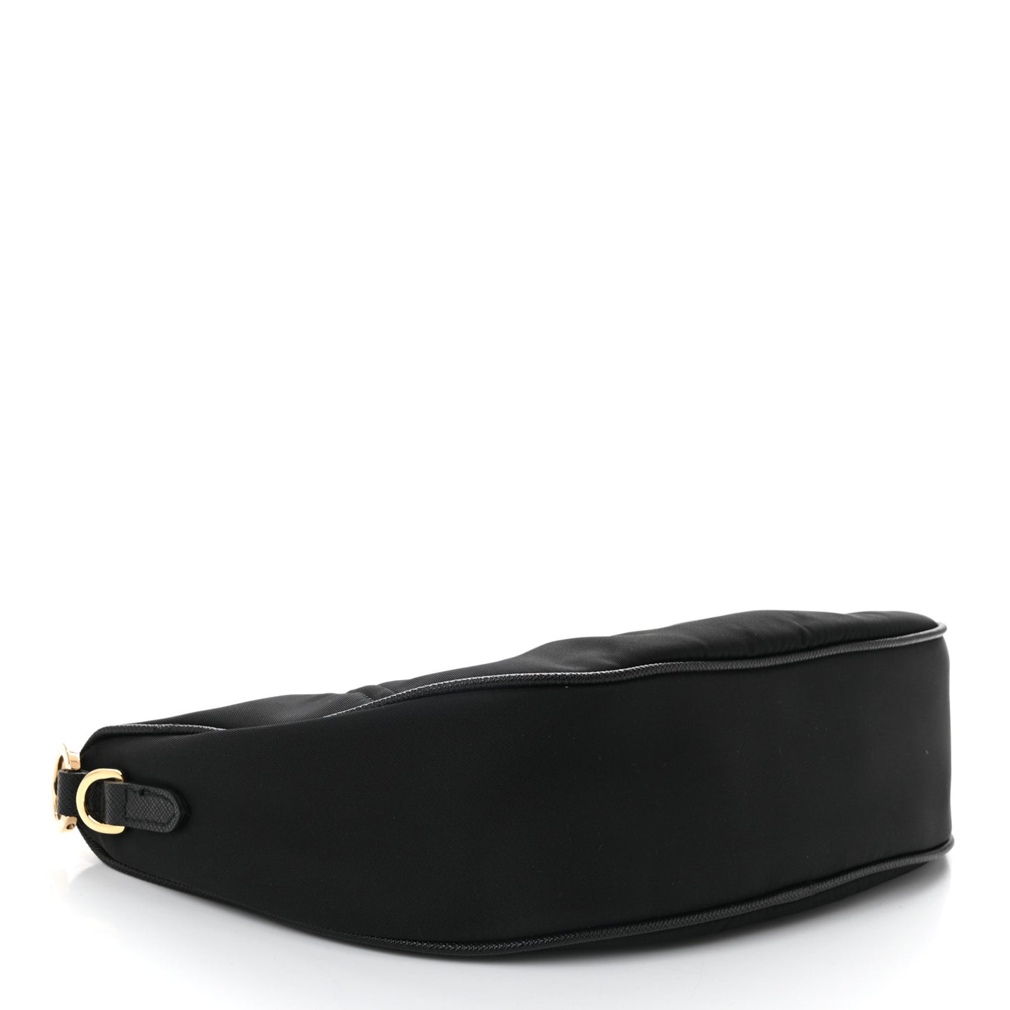Re-Nylon Saffiano Demi-lune Shoulder Bag Black