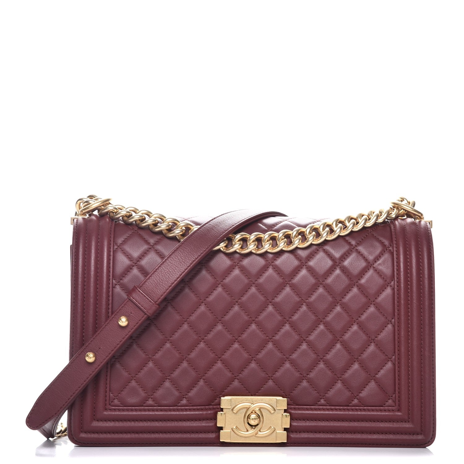 Chanel Lambskin Quilted New Medium Boy Flap Dark Red 1 of 9